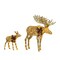 Champagne Cotton Rope Reindeer with LED Lights Holiday Decoration 42" H & 22" H